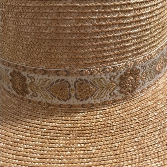 LIKE NEW Lack of Color Spencer Gold Foil Boater Hat - Picture 3 of 5